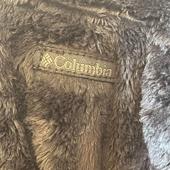 Women's Columbia Black Fleece Vest - Pine Cone Design- Sz S - Picture 6 of 9